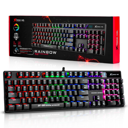 Teclado Gamer Mecânico Rgb Switch Azul Abnt2 Exbom